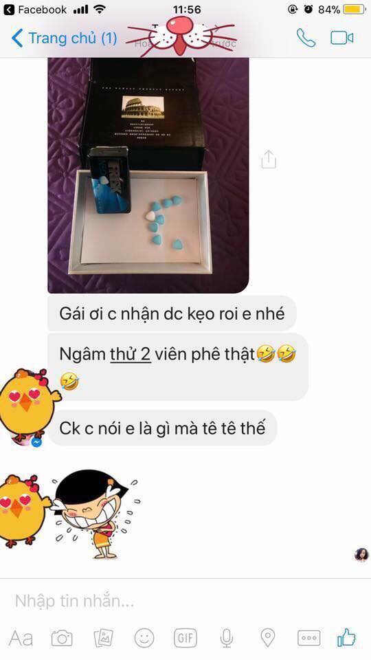 Một phản ánh của khách về tác dụng của kẹo