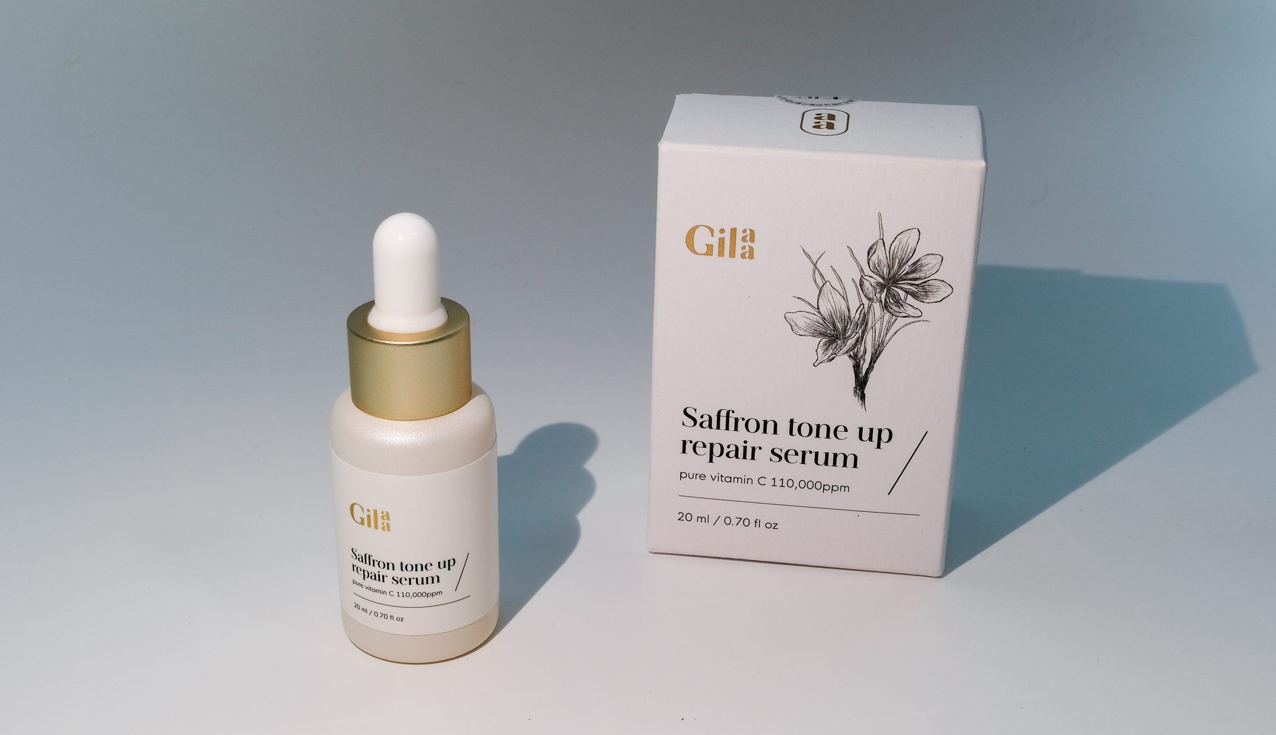 Cặp đôi Gilaa: serum Saffron + kem dưỡng sạc nước.
