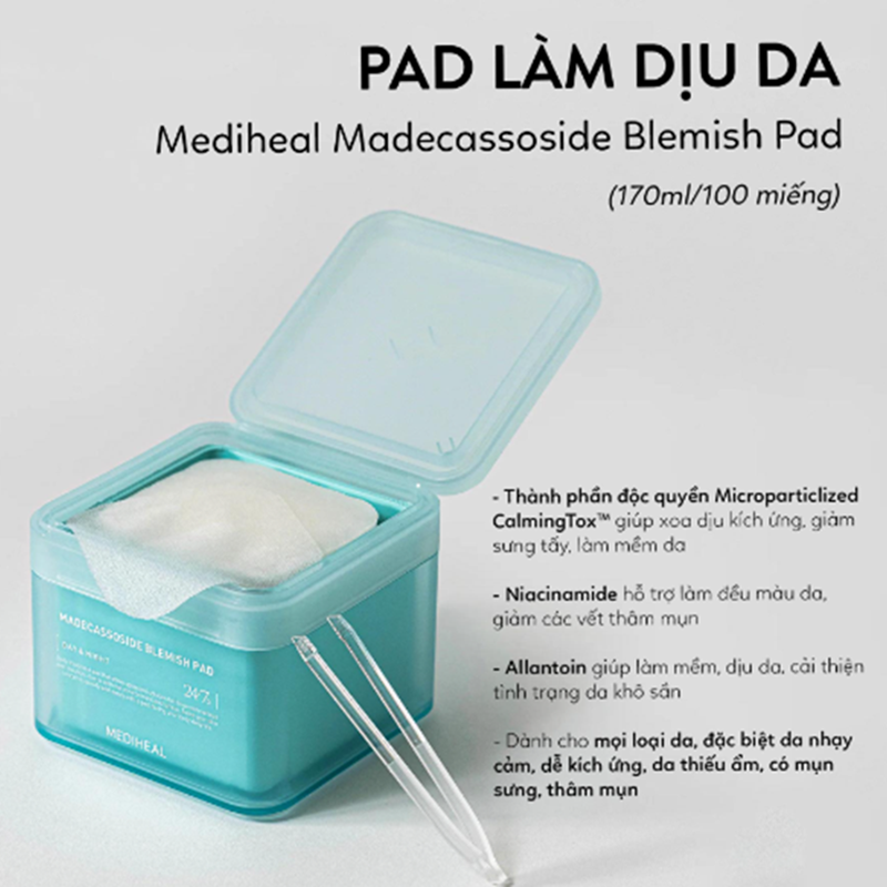 Toner pad Mediheal Madecassoside Blemish Pad phục hồi da