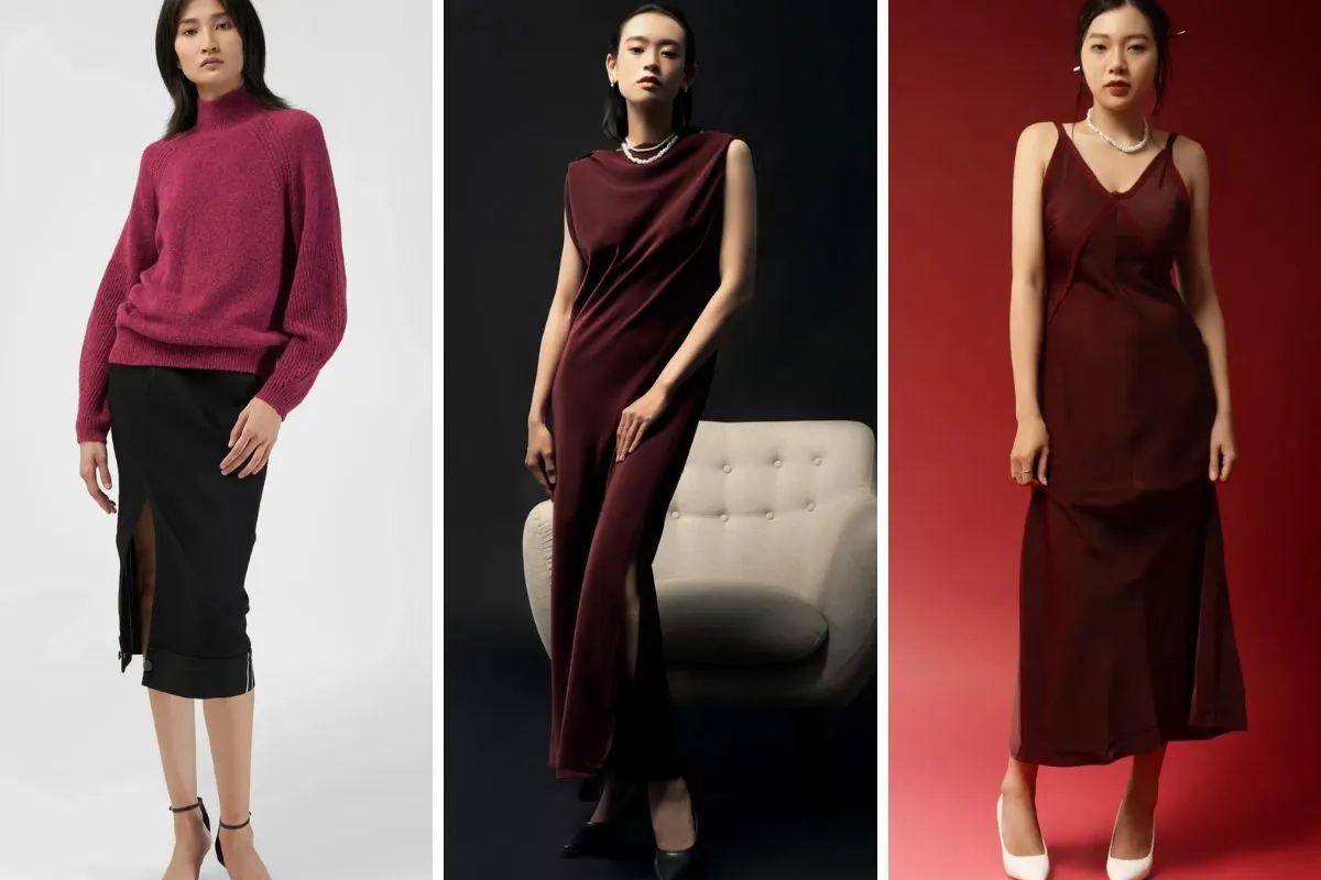 Màu đỏ nâu - Burgundy hot trend 2025