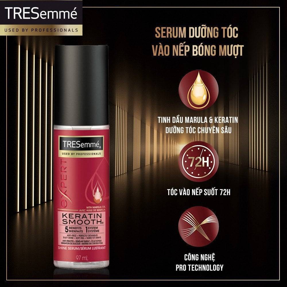 Serum Dưỡng Tóc Tresemmé Keratin Smooth With Marula Oil Vào Nếp Bóng Mượt 97ml